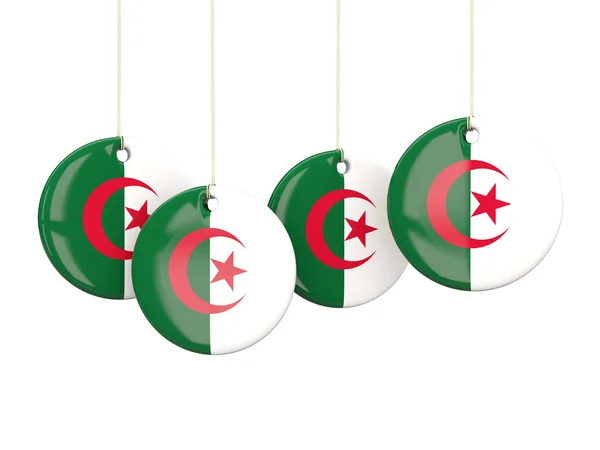 Flag of algeria, round labels — Stock Photo, Image