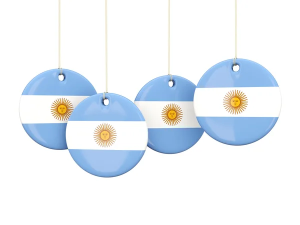 阿根廷，圆标签的旗子 — 图库照片