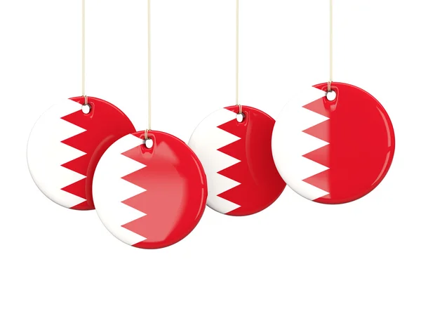 Flaga Bahrajnu, okrągłe etykiety — Zdjęcie stockowe