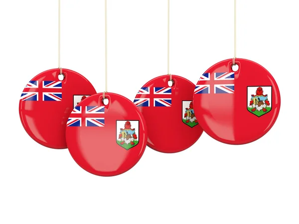 Flagga för bermuda, runda etiketter — Stockfoto