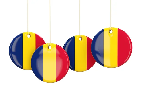 Flag of chad, round labels — Stock Photo, Image