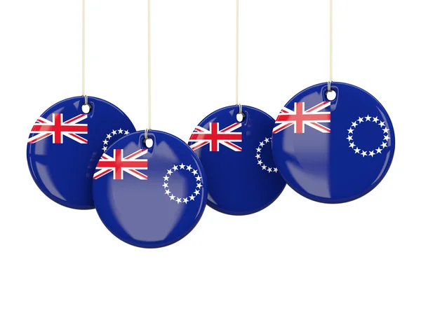 Flagga Cooköarna, runda etiketter — Stockfoto
