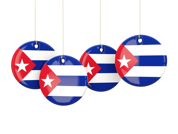 Прапор Куби, круглі етикетки — стокове фото
