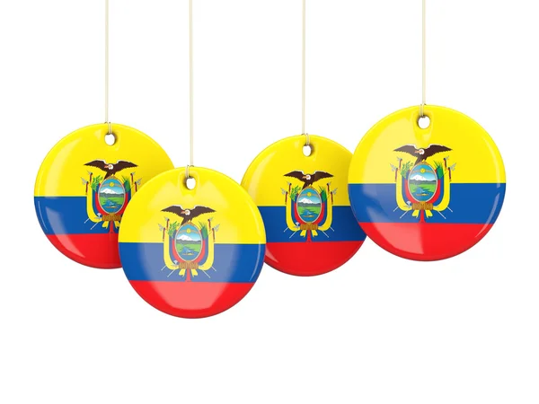 Flaga Ekwadoru, okrągłe etykiety — Zdjęcie stockowe