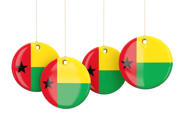 Drapeau de la Guinée-Bissau, étiquettes rondes — Photo