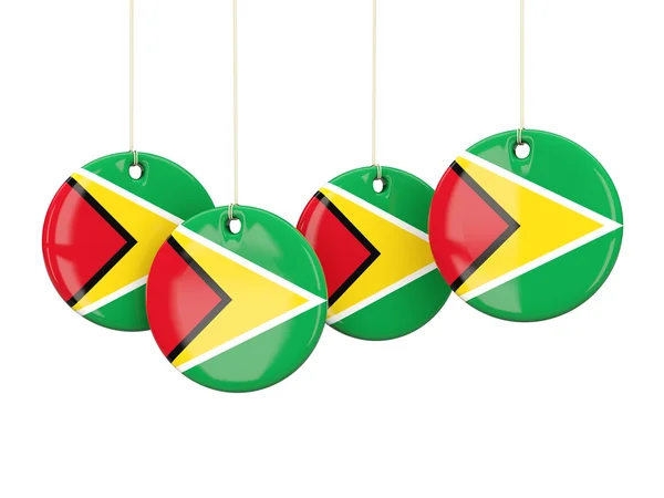 Flagga Guyana, runda etiketter — Stockfoto