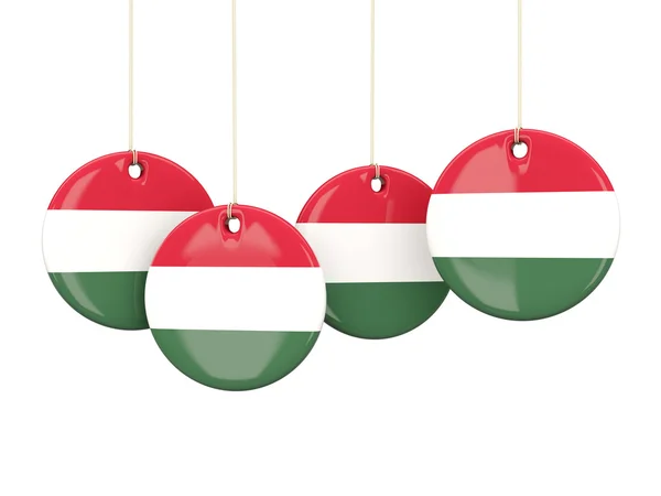 Vlag van Hongarije, ronde etiketten — Stockfoto