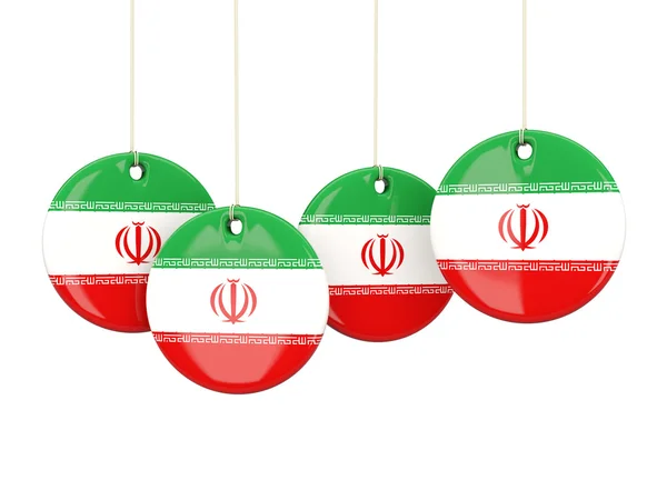 Vlag van iran, ronde etiketten — Stockfoto