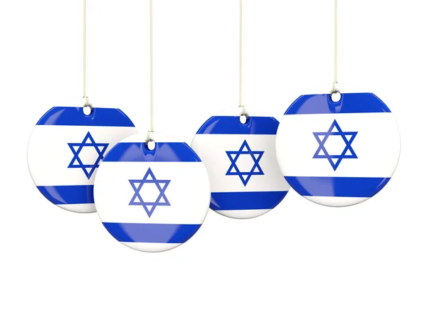 Vlag van Israël, ronde etiketten — Stockfoto