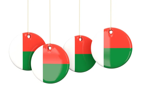 Flagga för Madagaskar, runda etiketter — Stockfoto