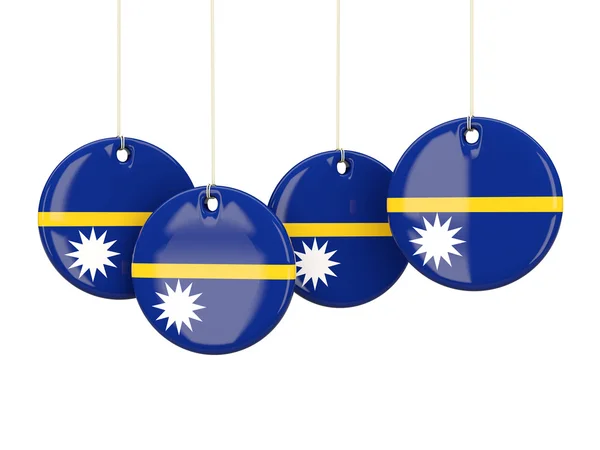 Drapeau de nauru, étiquettes rondes — Photo