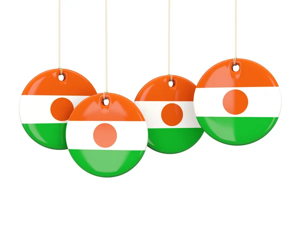 Flag of niger, round labels — Stock Photo, Image