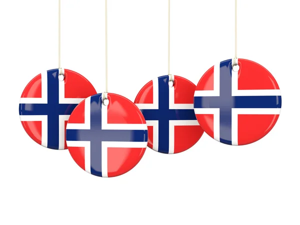 Flagge Norwegens, runde Etiketten — Stockfoto