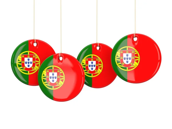 Flaga Portugalii, okrągłe etykiety — Zdjęcie stockowe