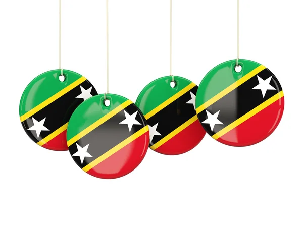 Drapeau de saint kitts et nevis, étiquettes rondes — Photo