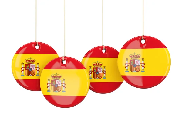 Bandera de España, etiquetas redondas —  Fotos de Stock