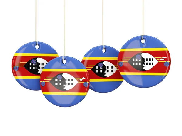 Vlag van swaziland, ronde etiketten — Stockfoto