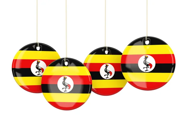 Flag of uganda, round labels — Stock Photo, Image