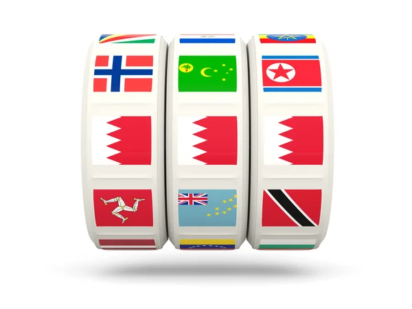 Ranuras con bandera de Bahrain — Foto de Stock