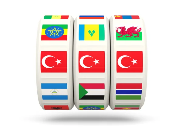 Nyílást vág-val Törökország zászlaja — Stock Fotó