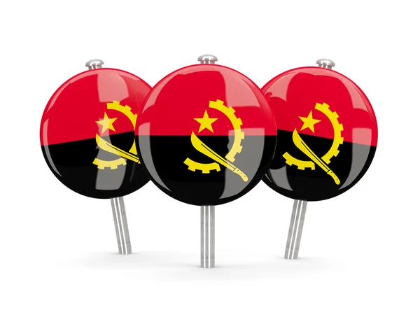 Flag of angola, round pins — Stock Photo, Image