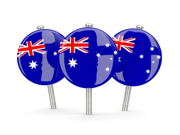 Bandiera dell'Australia, spilli rotondi — Foto Stock