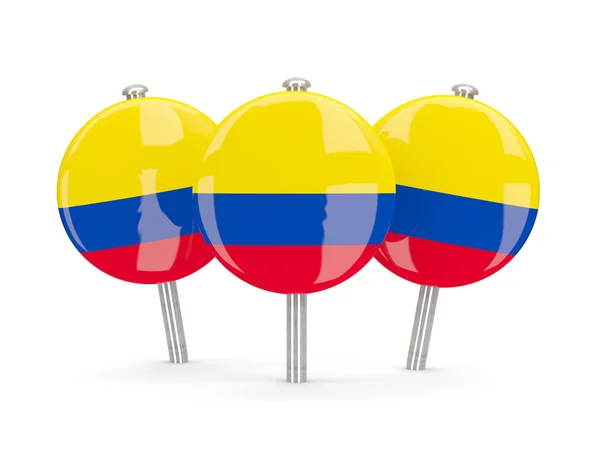 Kolumbia, kerek csapok zászló — Stock Fotó