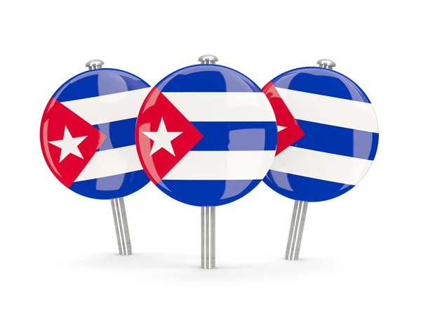 Bandera de cuba, alfileres redondos — Foto de Stock