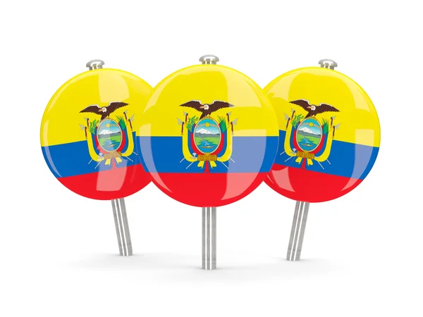 Flaga Ekwadoru, okrągłe bolce — Zdjęcie stockowe