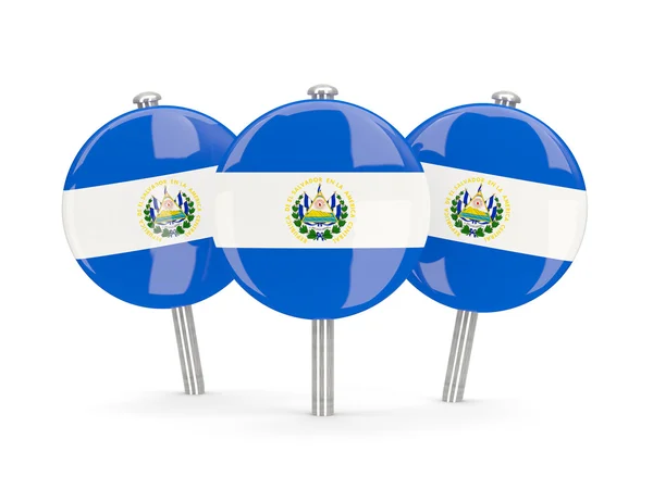 Флаг Сальвадора, круглые булавки — стоковое фото