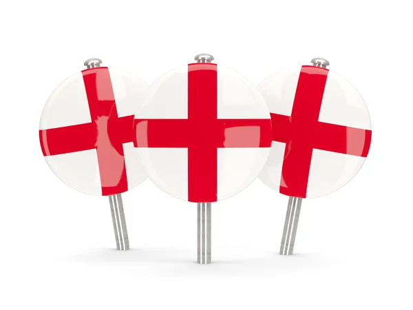 Flagga England, runda stift — Stockfoto