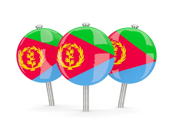 Vlag van eritrea, ronde pinnen — Stockfoto