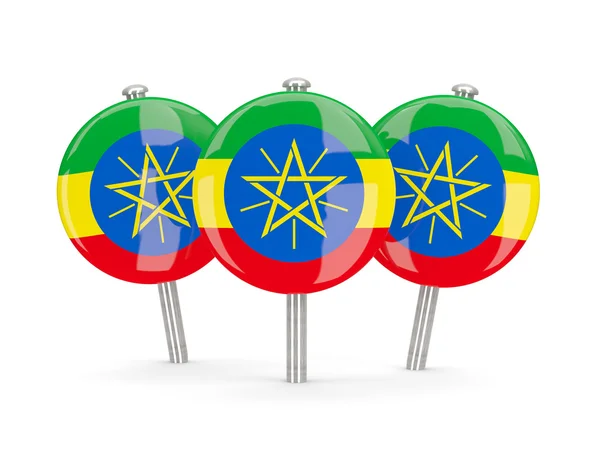 Флаг Эфиопии, круглые булавки — стоковое фото