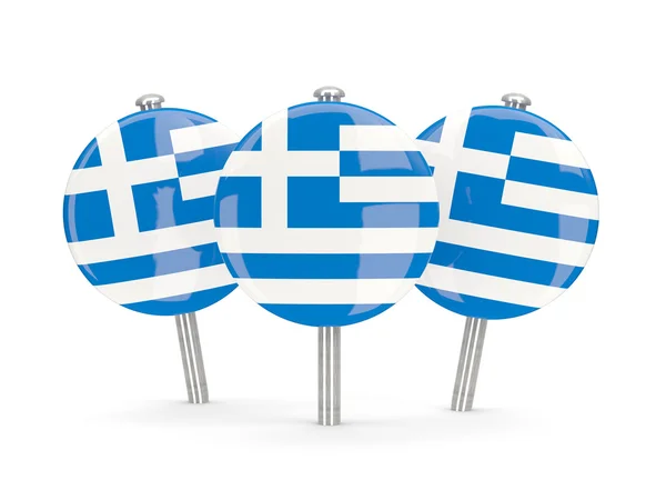 Bandera de Grecia, alfileres redondos —  Fotos de Stock
