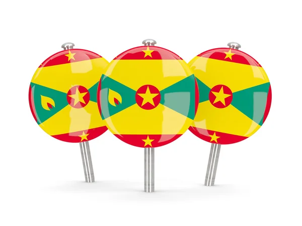 Grenada, kerek csapok zászló — Stock Fotó