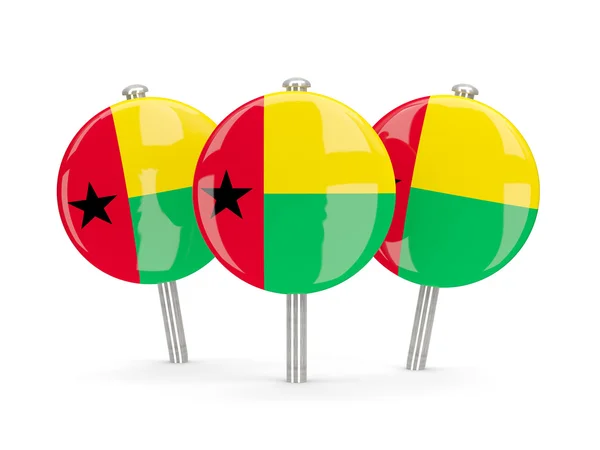 Flag of guinea bissau, round pins — Stock Photo, Image