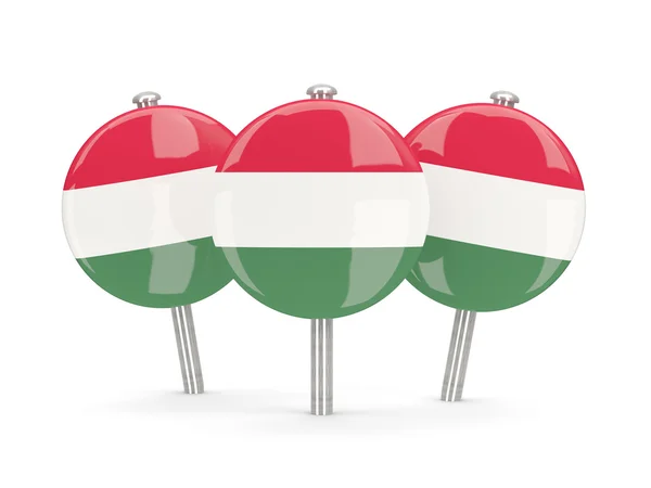 Flagge Ungarns, runde Pins — Stockfoto
