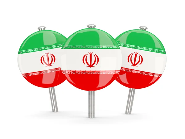 Vlag van iran, ronde pinnen — Stockfoto