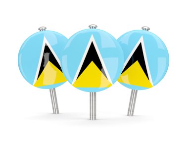 Saint lucia, bayrağı yuvarlak iğne