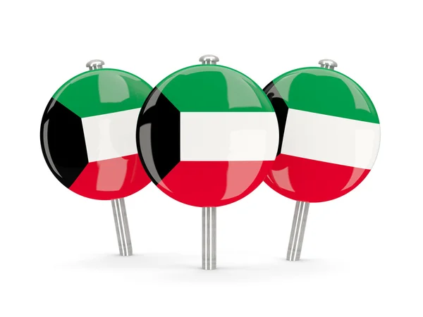 Bandeira do kuwait, pinos redondos — Fotografia de Stock