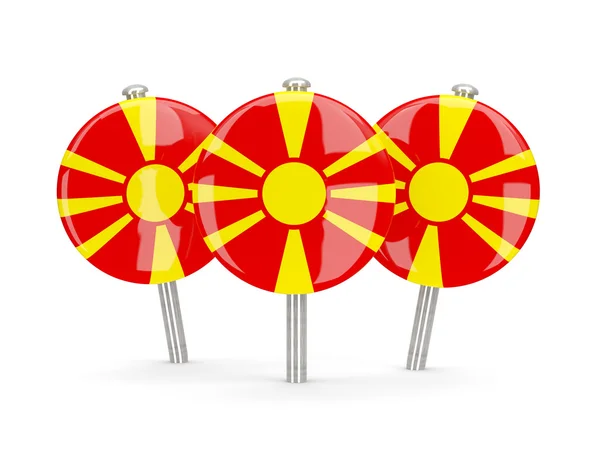 马其顿，圆销的旗子 — 图库照片