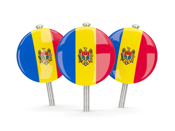 Flaga Mołdawii, okrągłe bolce — Zdjęcie stockowe