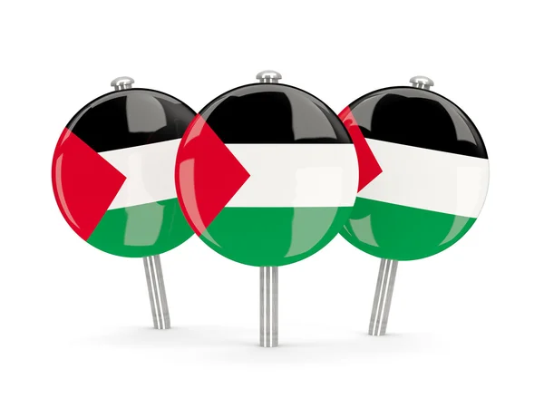 Vlag van Palestijnse grondgebied, ronde pinnen — Stockfoto