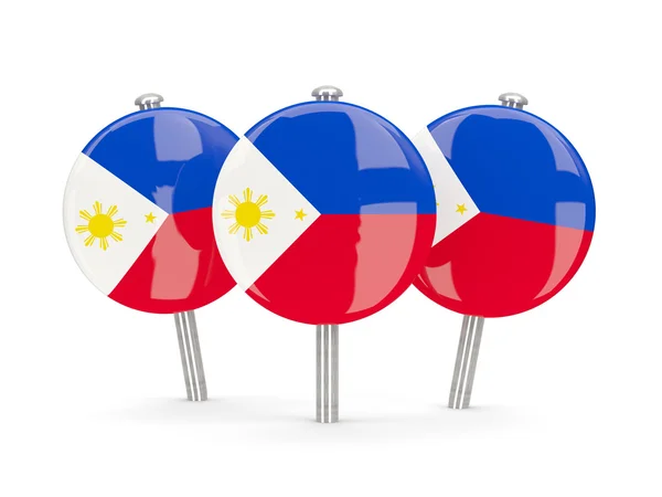 Bandera de filipinas, alfileres redondos —  Fotos de Stock