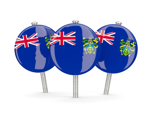 Flag of pitcairn islands, round pins — Stock Photo, Image