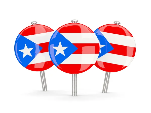 Flag of puerto rico, round pins — Stock Photo, Image