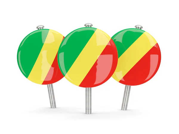 Flaga Republiki Konga, okrągłe kołki — Zdjęcie stockowe