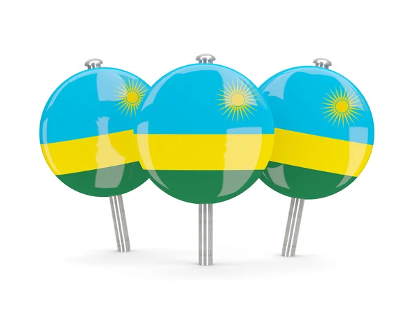Vlag van rwanda, ronde pinnen — Stockfoto