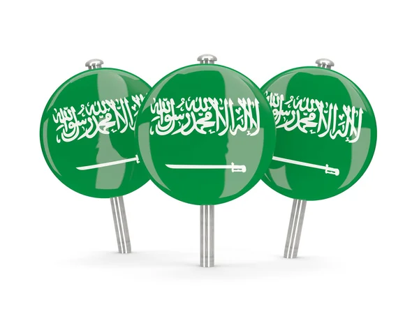 Flag of saudi arabia, round pins — Stock Photo, Image