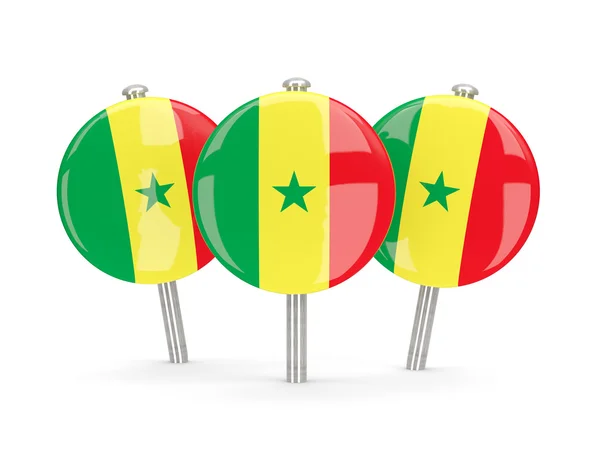 Drapeau de senegal, broches rondes — Photo